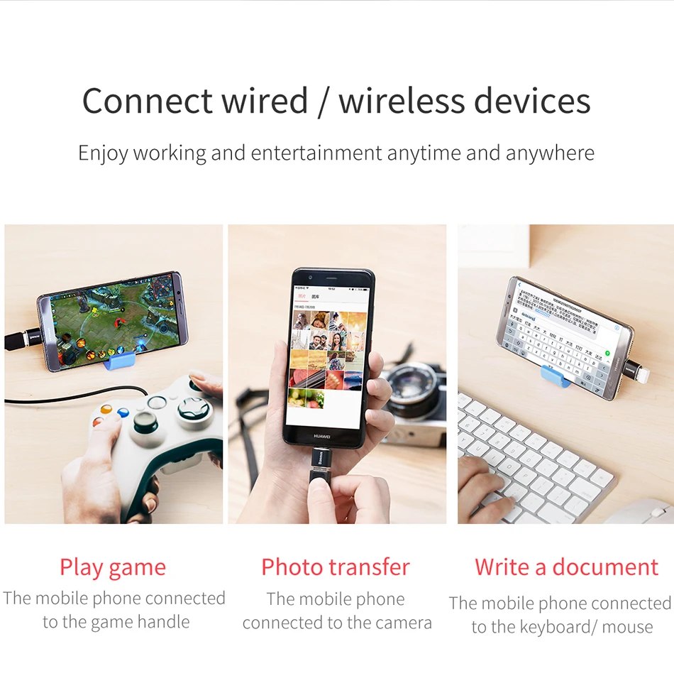 Baseus USB-C OTG Adapter for MacBook & Samsung S20 - USB Male to Type-C Female Converter for Phone & Tablet Data Transfer showcase 5