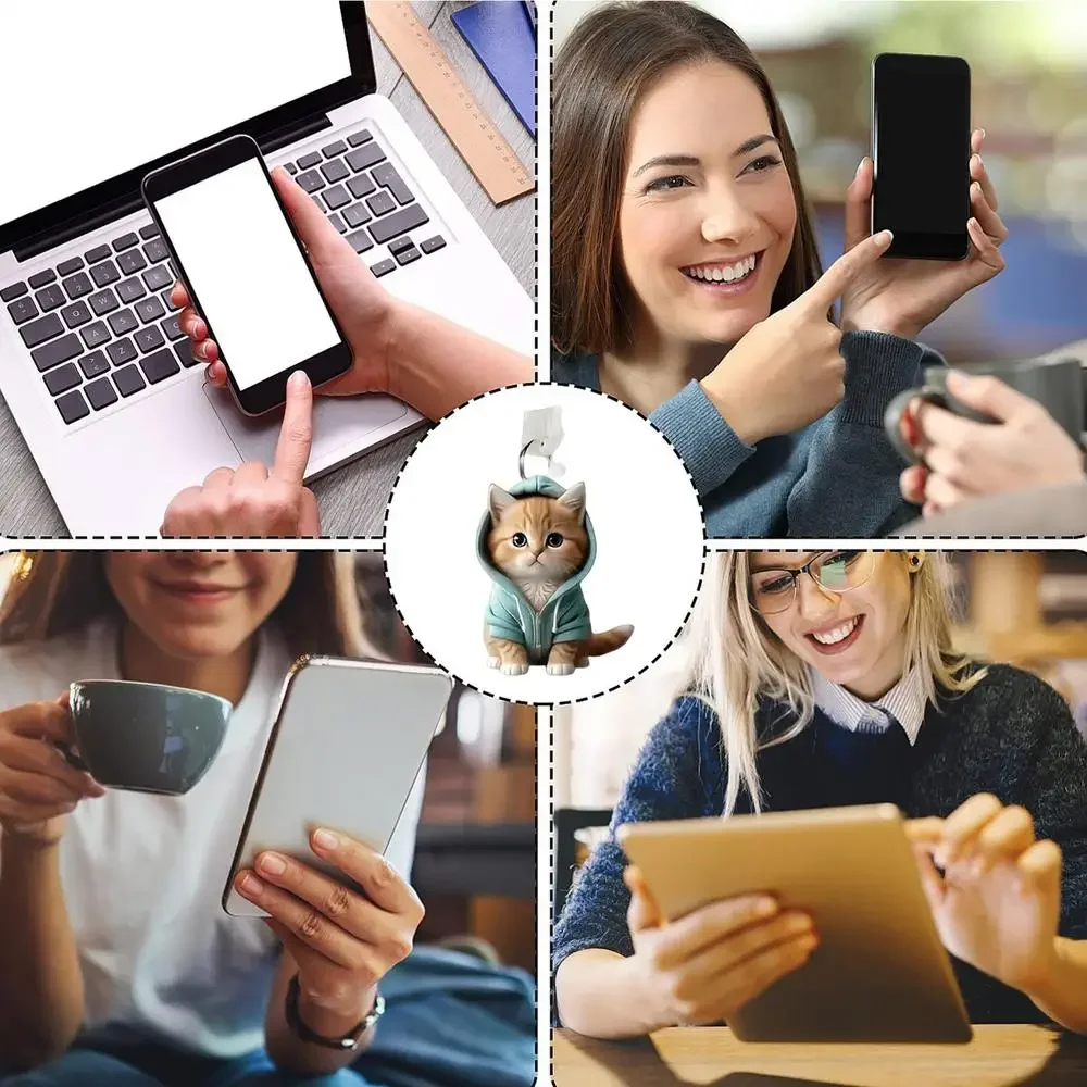 Cute Kawaii Kitten Mobile Phone Dust Plug - Decorative Anti-Dust Cap Cover for Charging Port, Universal Accessory thumbnail 5