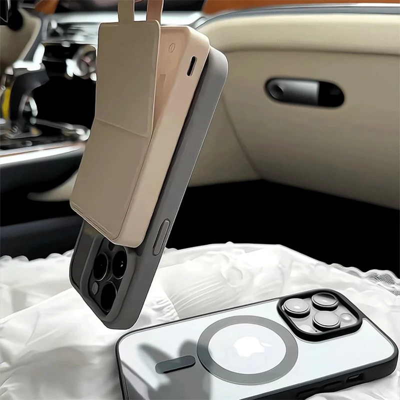 Matte Natural Titanium Magnetic Charging Phone Case for iPhone 16 15 14 13 12 11 Pro Max Plus Mini - Magsafe Shockproof Hard Cover thumbnail 3