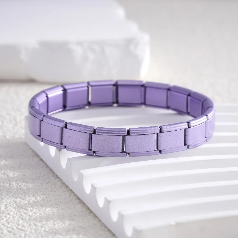 2025 New Unisex 18-Piece Italian Charm Bracelet Set - Stainless Steel Modular Jewelry with Starry Colors, Fits 9mm Links - Wholesale Fashion Accessory thumbnail 4