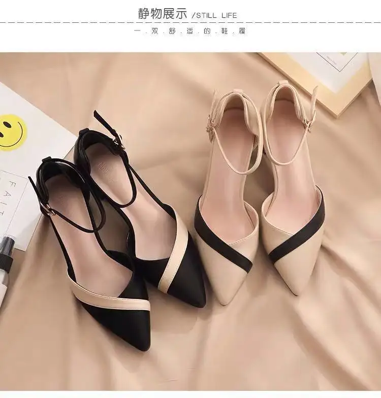 Women's Classic Beige Square Heel Pointed Toe Pumps - Elegant PU Leather Dress Shoes for Parties & Professional Wear showcase 2