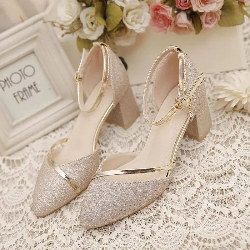 Elegant Women's High-Heeled Shoes - Silver & Gold Party Pumps for Weddings & Special Occasions thumbnail 3
