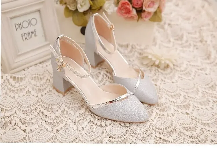 Elegant Women's High-Heeled Shoes - Silver & Gold Party Pumps for Weddings & Special Occasions showcase 7