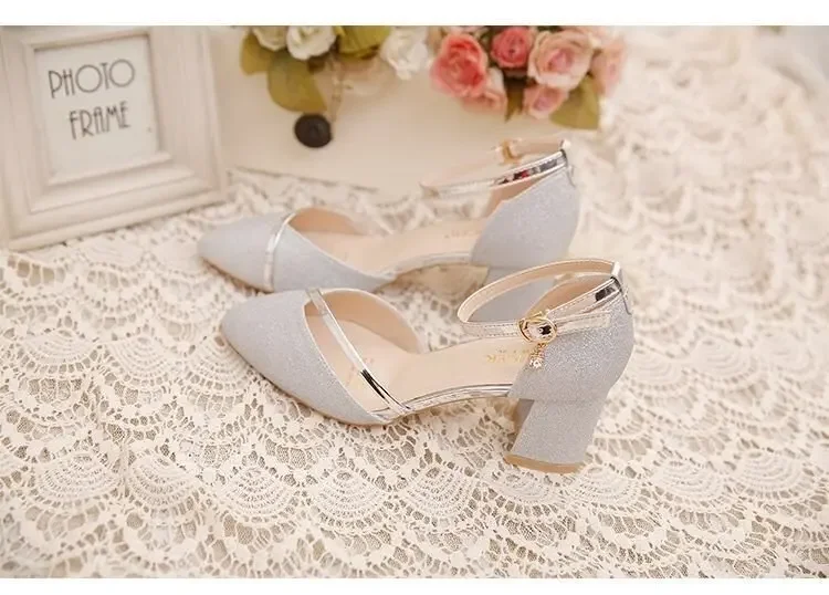 Elegant Women's High-Heeled Shoes - Silver & Gold Party Pumps for Weddings & Special Occasions showcase 11