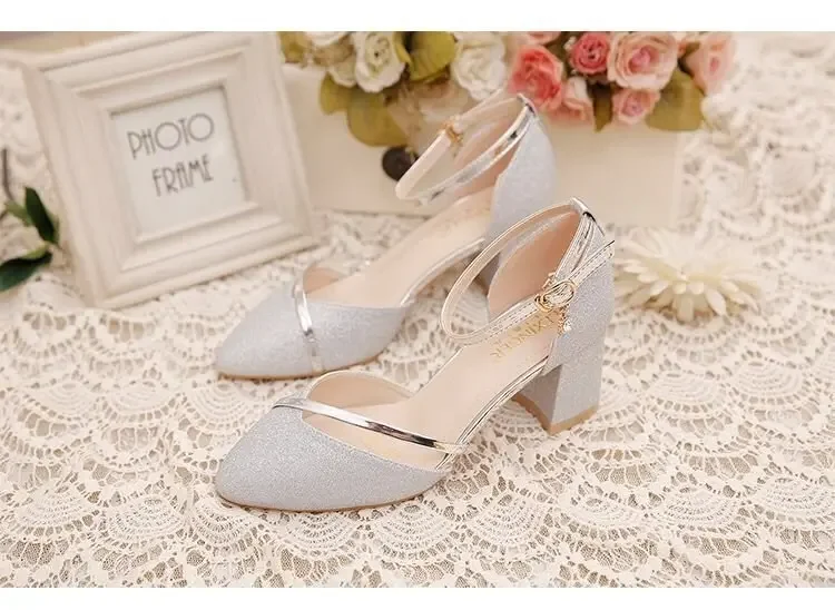Elegant Women's High-Heeled Shoes - Silver & Gold Party Pumps for Weddings & Special Occasions showcase 12