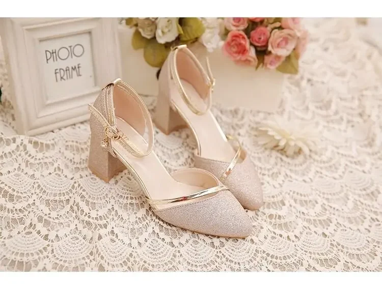 Elegant Women's High-Heeled Shoes - Silver & Gold Party Pumps for Weddings & Special Occasions showcase 13