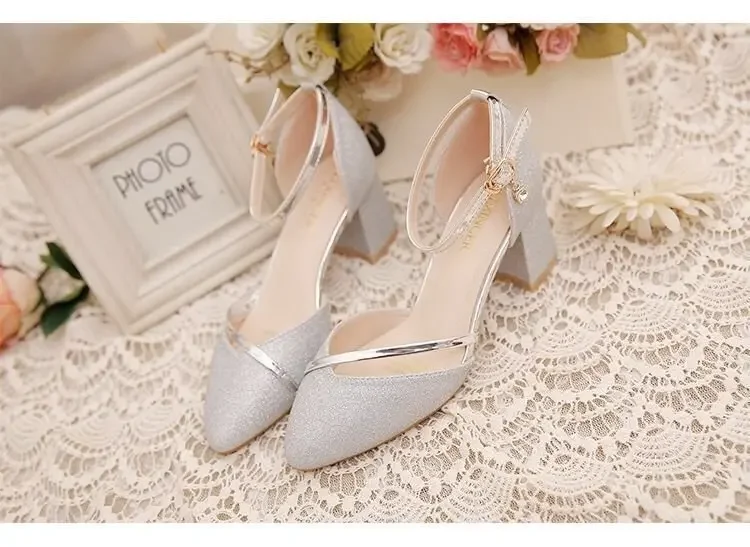 Elegant Women's High-Heeled Shoes - Silver & Gold Party Pumps for Weddings & Special Occasions showcase 10