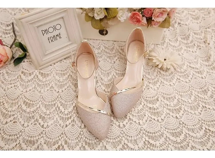 Elegant Women's High-Heeled Shoes - Silver & Gold Party Pumps for Weddings & Special Occasions showcase 15