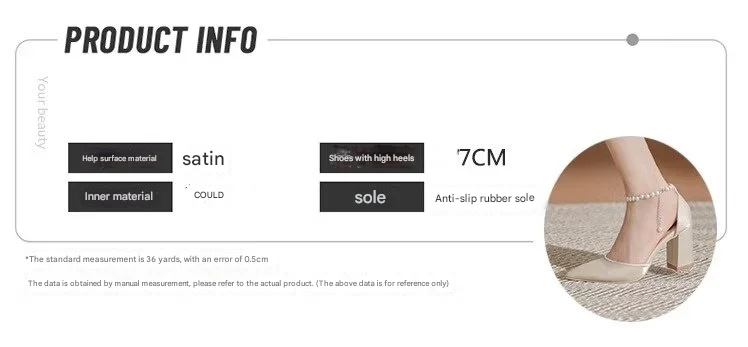 Elegant Pearl Embellished Satin Bridal Heels - 5cm Chunky Low Block Heel Wedding Shoes with Adjustable Ankle Strap for Women showcase 7