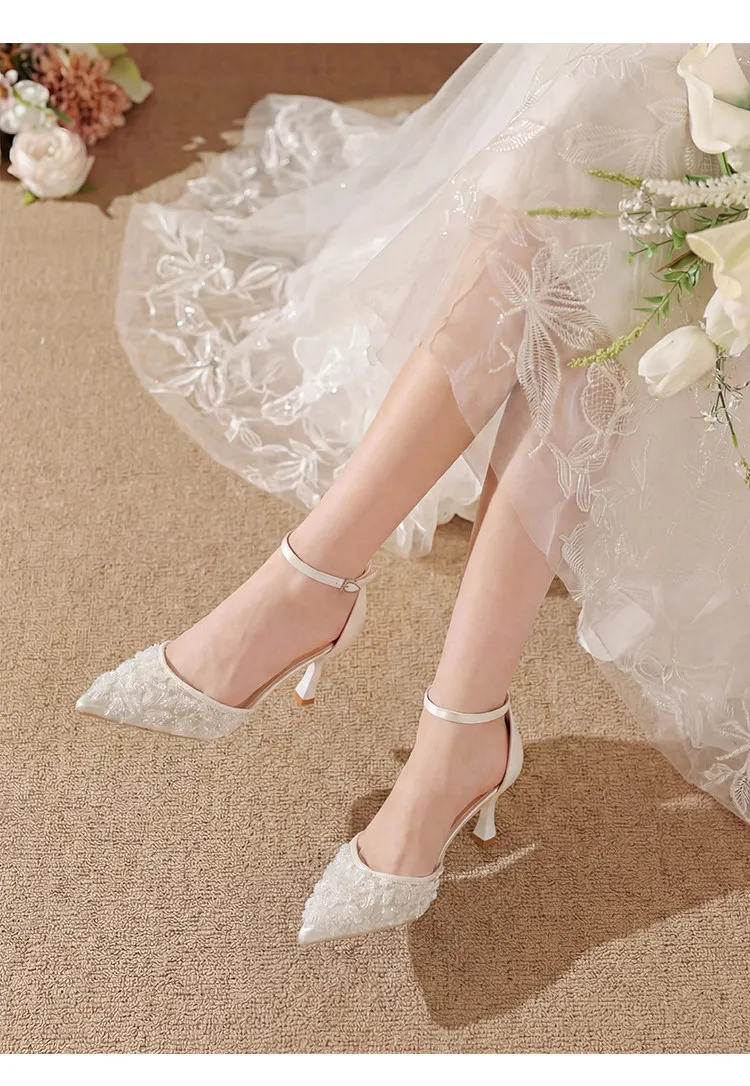 Women's Crystal Toe Sandals 2026: Sexy Rhinestone Strap Pointed High Heels for Nightclubs & Weddings - Elegant White Single Shoes showcase 10