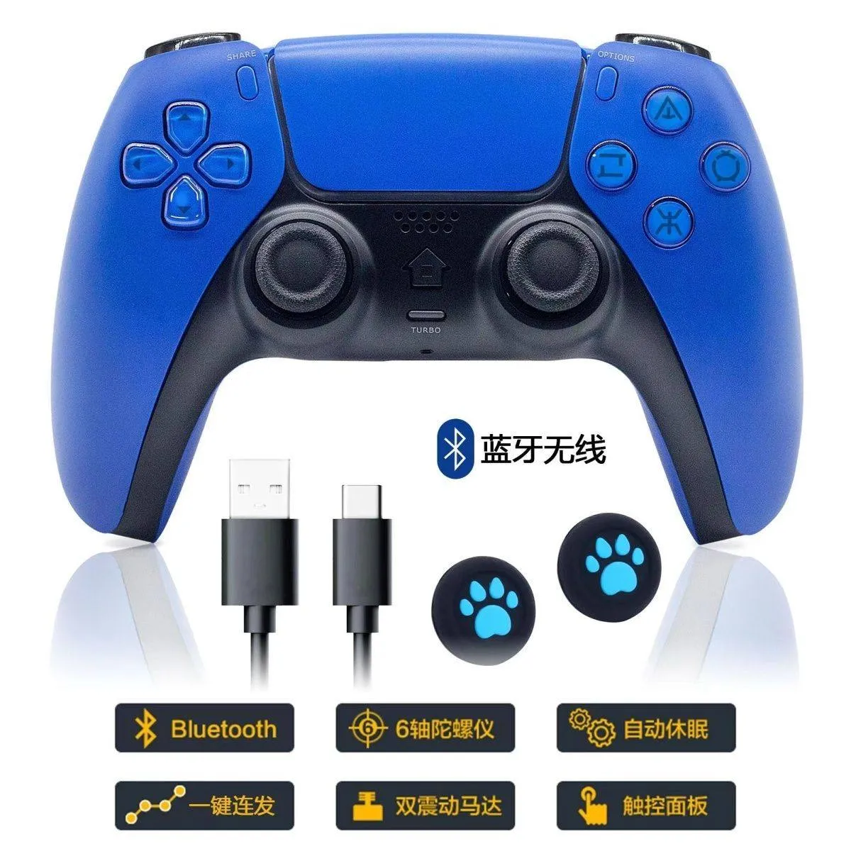PS4 (Designed Liked PS5 Controller) Bluetooth Wireless Game Controller – Hall Sensor Joystick, Steam & PC Compatible, Elite Gaming Controller thumbnail 3