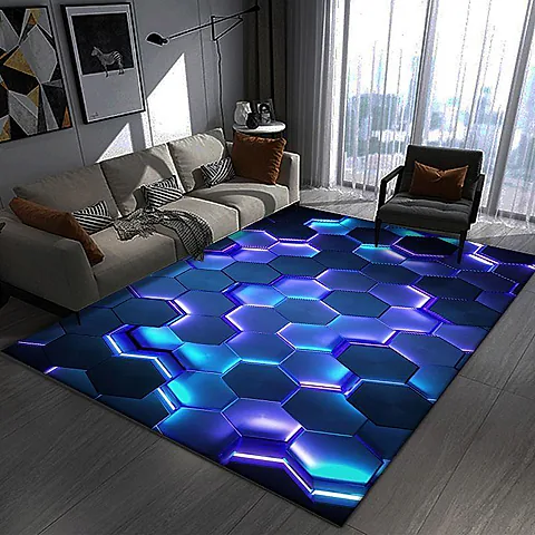 3D Esports Gaming Rug, Crystal Velvet Carpet for Living Room, Sofa, Bedroom – Thickened Silent Protective Mat