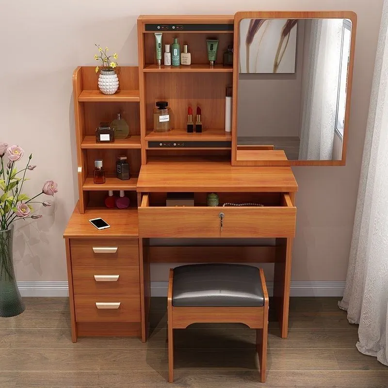Modern Small Dressing Table with Mirror – Multifunction Makeup Vanity Desk for Bedroom & Small Rooms (2025 New Design) thumbnail 3