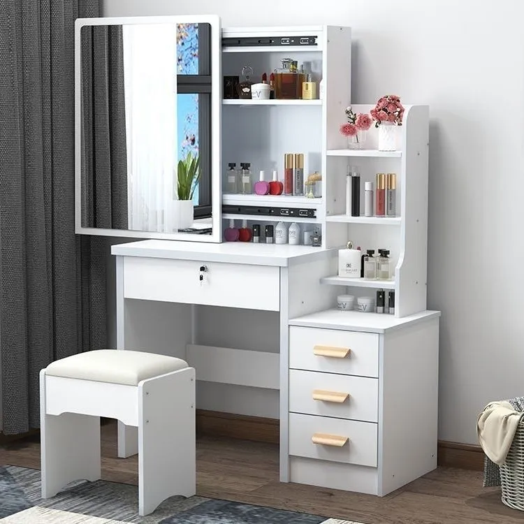 Modern Small Dressing Table with Mirror – Multifunction Makeup Vanity Desk for Bedroom & Small Rooms (2025 New Design) thumbnail 2