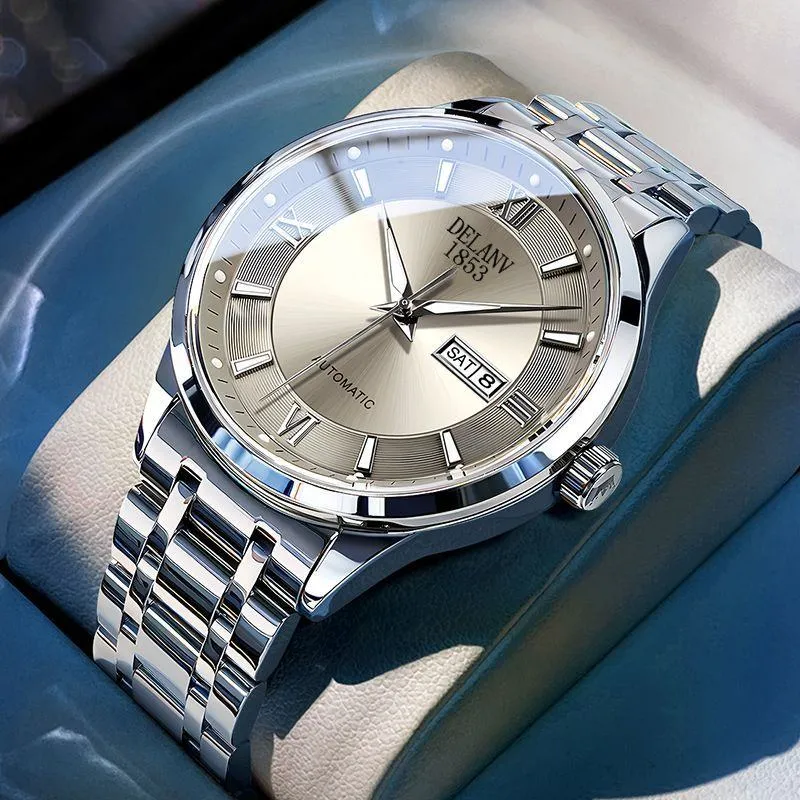 Swiss Imported Automatic Mechanical Men’s Watch Luxury Waterproof Stainless Steel Business High-End Wristwatch thumbnail 1