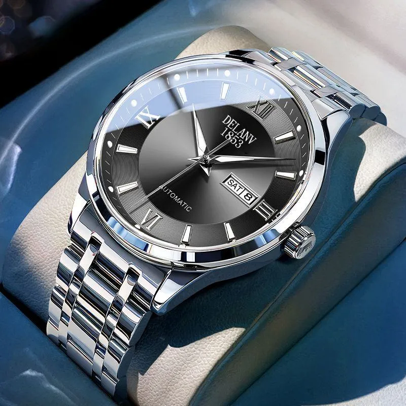 Swiss Imported Automatic Mechanical Men’s Watch Luxury Waterproof Stainless Steel Business High-End Wristwatch thumbnail 3