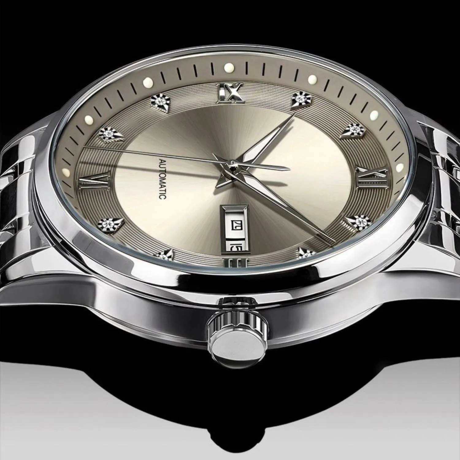 Swiss Imported Automatic Mechanical Men’s Watch Luxury Waterproof Stainless Steel Business High-End Wristwatch thumbnail 5