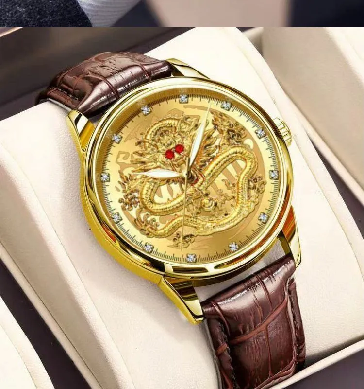 Dragon Year Fashion Men’s Quartz Watch Luxury Multi-Function Stainless Steel Business Trend Wristwatch thumbnail 1