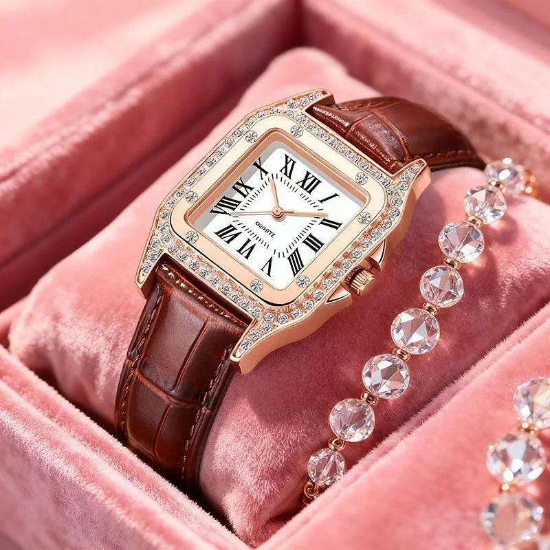 Elegant Square Women’s Wristwatch Luxury Minimalist Fashion Vintage Style Ladies Watch with Metal Strap thumbnail 1