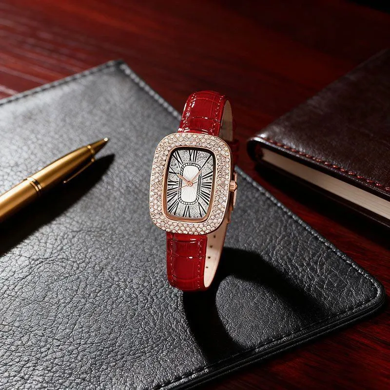 Luxury Women’s Starry Dial Watch Green Fashion Alloy Diamond Ladies Wristwatch Elegant Minimalist Timepiece thumbnail 7