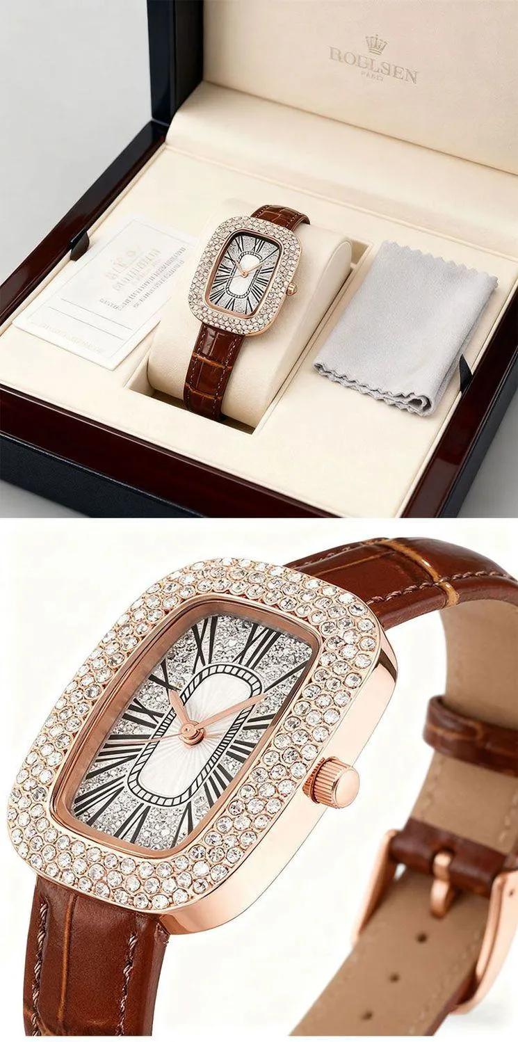 Luxury Women’s Starry Dial Watch Green Fashion Alloy Diamond Ladies Wristwatch Elegant Minimalist Timepiece showcase 4