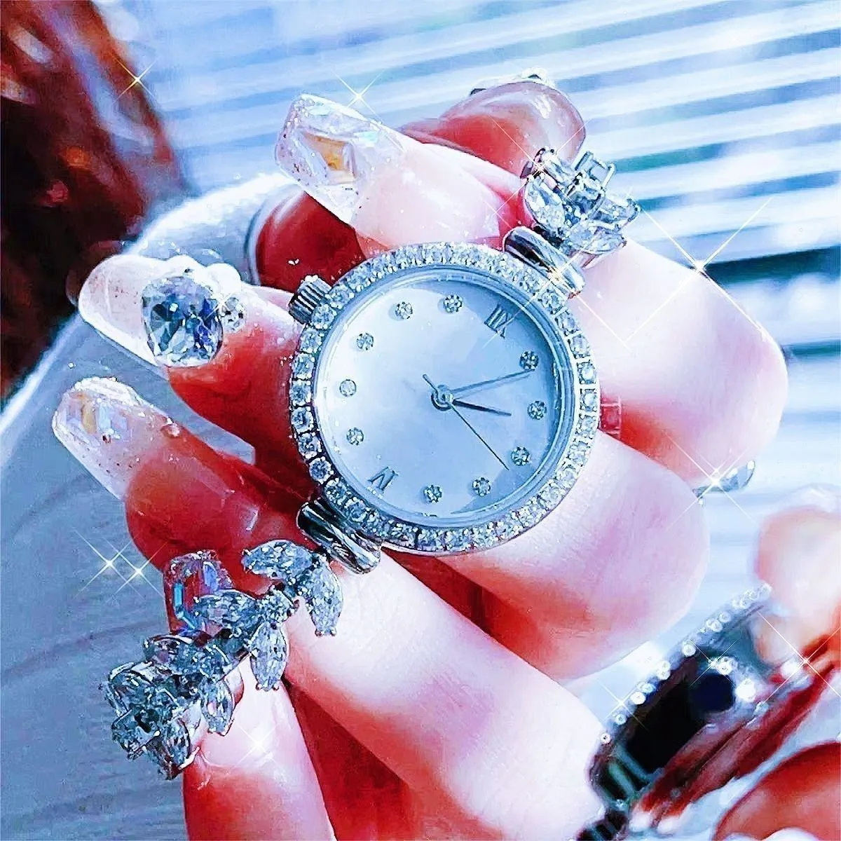 Women’s Luxury Square Watch Jewelry Set 5 Piece Crystal Bracelet Gift Set for Mom Girlfriend Best Friend showcase 8