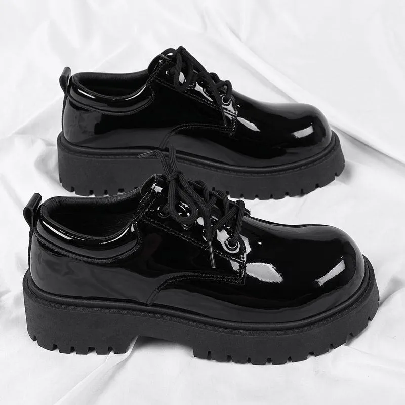 Men’s British Derby Leather Shoes Business Formal Dress Shoes Wide Toe Spring Fashion Casual Shoes thumbnail 2