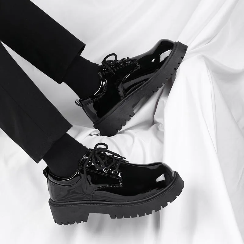 Men’s British Derby Leather Shoes Business Formal Dress Shoes Wide Toe Spring Fashion Casual Shoes thumbnail 6