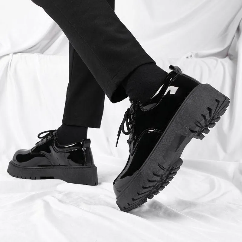 Men’s British Derby Leather Shoes Business Formal Dress Shoes Wide Toe Spring Fashion Casual Shoes thumbnail 8