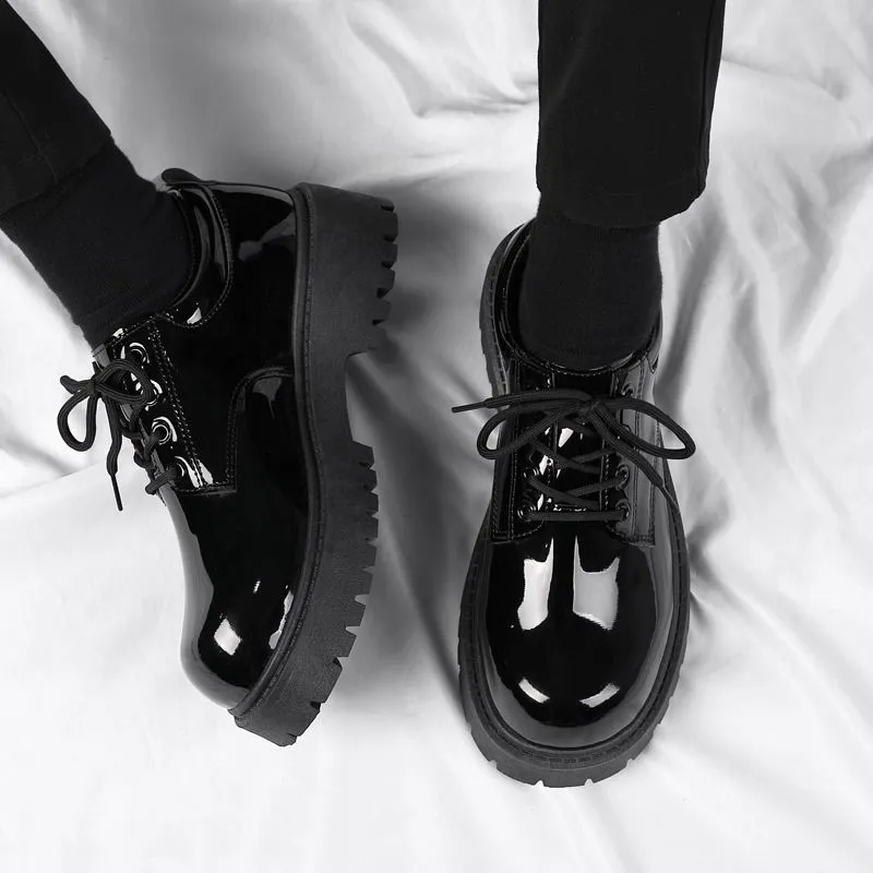 Men’s British Derby Leather Shoes Business Formal Dress Shoes Wide Toe Spring Fashion Casual Shoes thumbnail 10