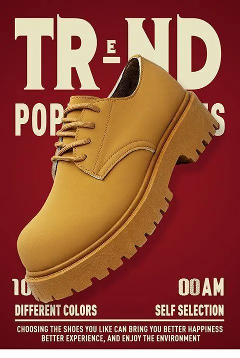 2026 Men’s British Style Derby Shoes Thick Sole Casual Leather Workwear Fashion Platform Dress Shoes showcase 1