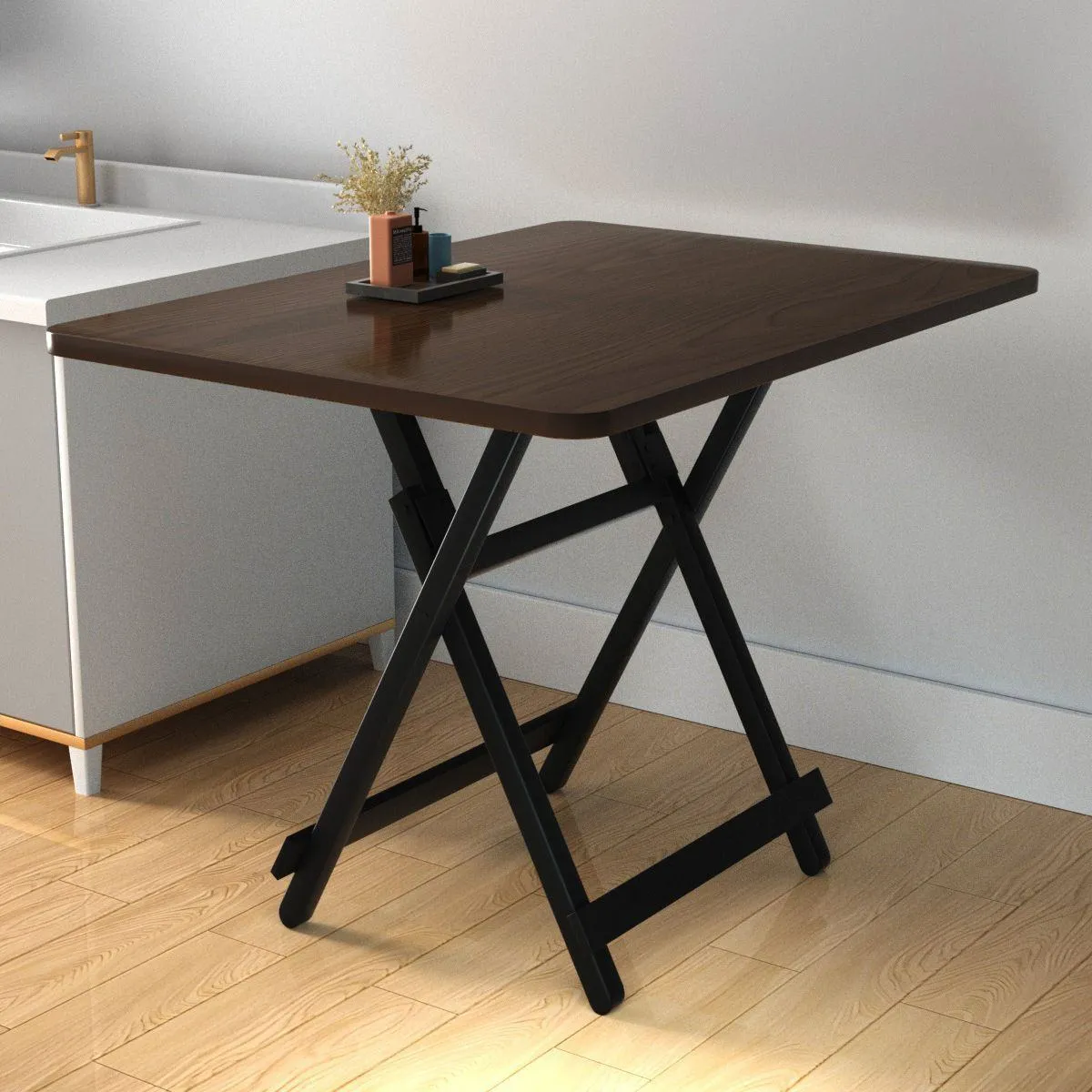 2026 Heavy-Duty Folding Square Table | Portable Space-Saving Desk for Dorms, Rentals & Outdoor Stalls | No-Assembly Compact Dining & Study Table (Unisex/Universal) thumbnail 3