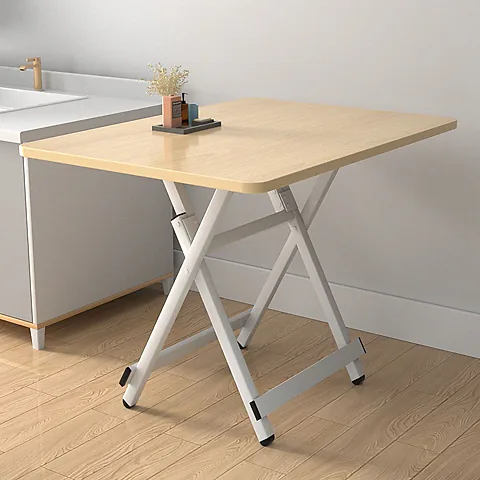 2026 Heavy-Duty Folding Square Table | Portable Space-Saving Desk for Dorms, Rentals & Outdoor Stalls | No-Assembly Compact Dining & Study Table (Unisex/Universal)