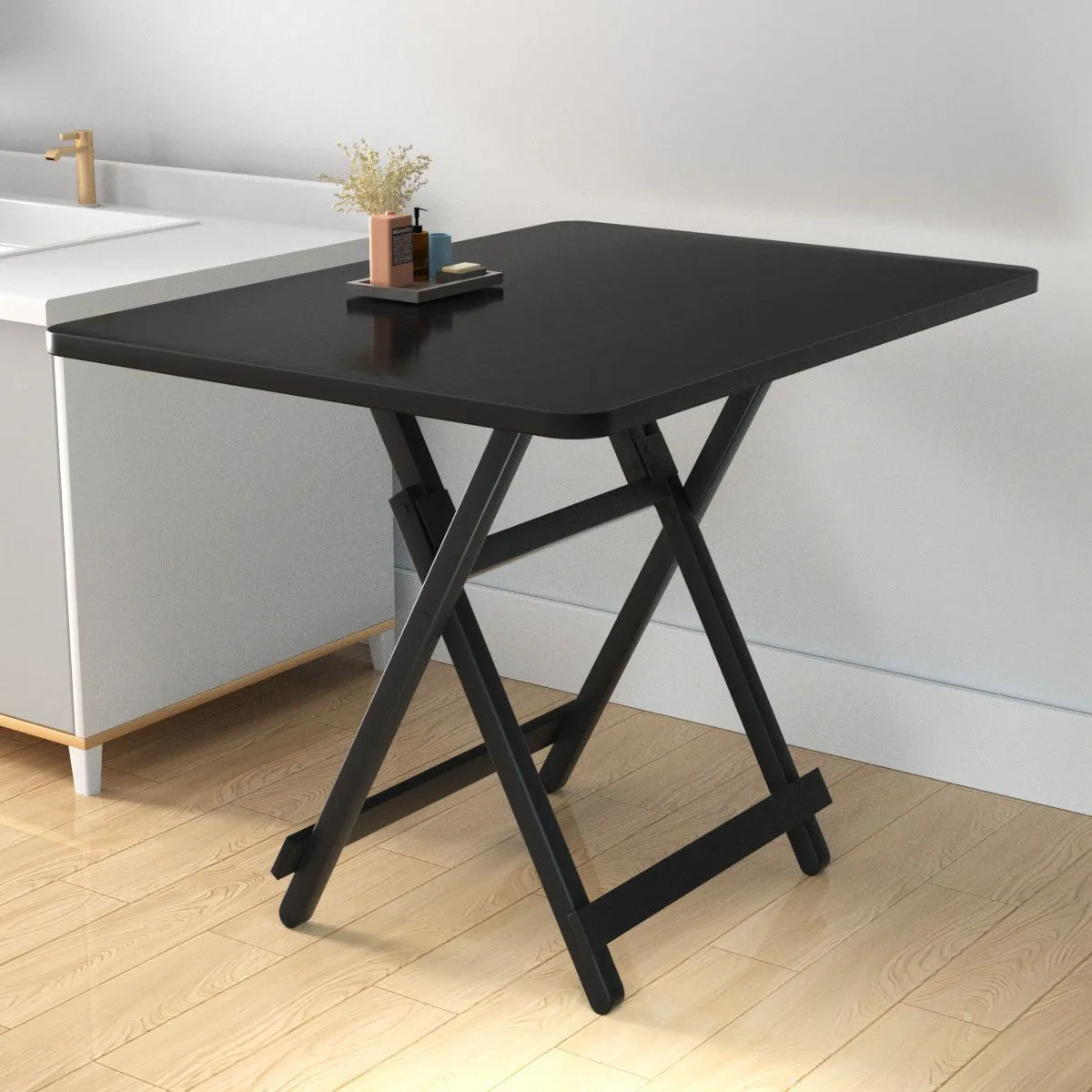 2026 Heavy-Duty Folding Square Table | Portable Space-Saving Desk for Dorms, Rentals & Outdoor Stalls | No-Assembly Compact Dining & Study Table (Unisex/Universal) thumbnail 4