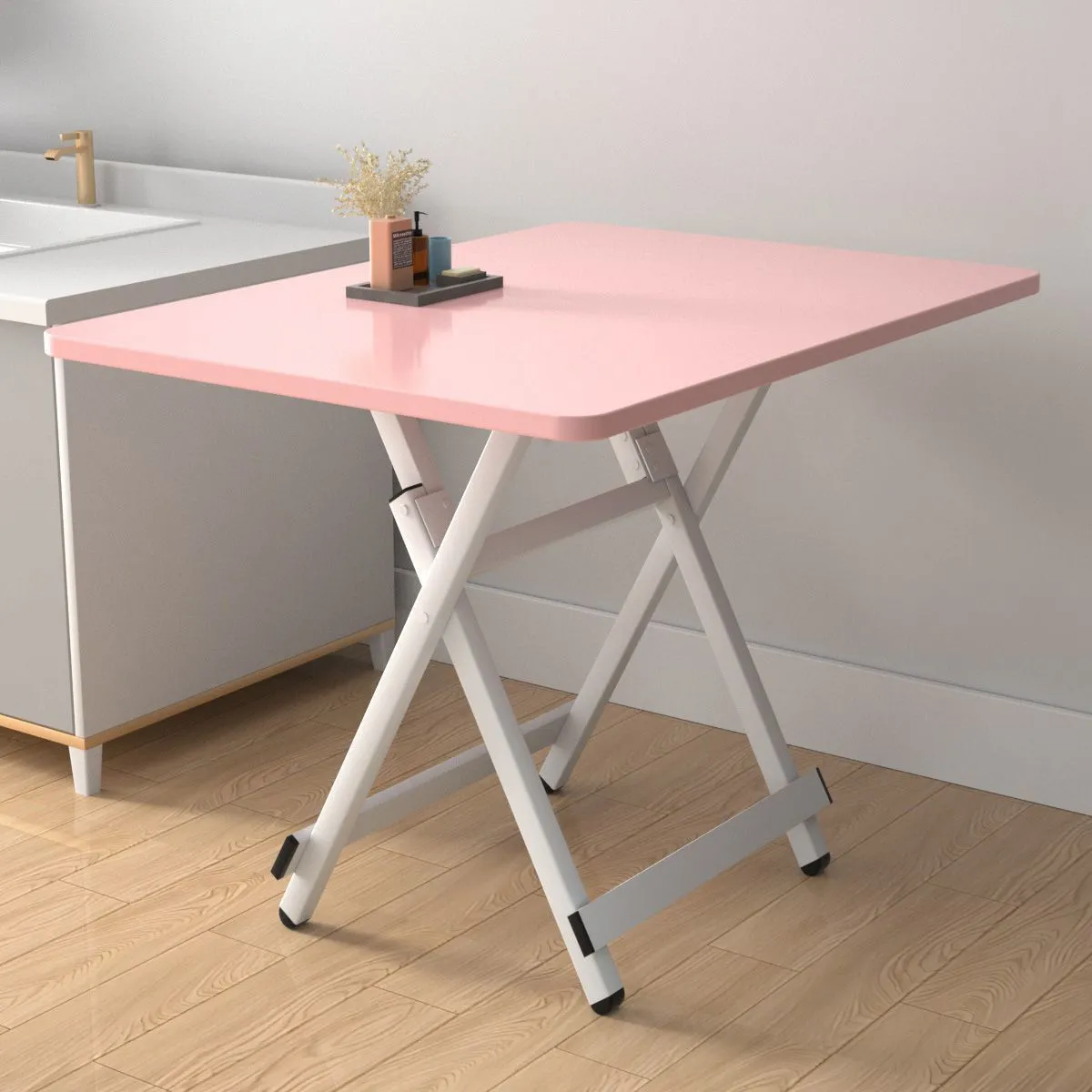 2026 Heavy-Duty Folding Square Table | Portable Space-Saving Desk for Dorms, Rentals & Outdoor Stalls | No-Assembly Compact Dining & Study Table (Unisex/Universal) thumbnail 5