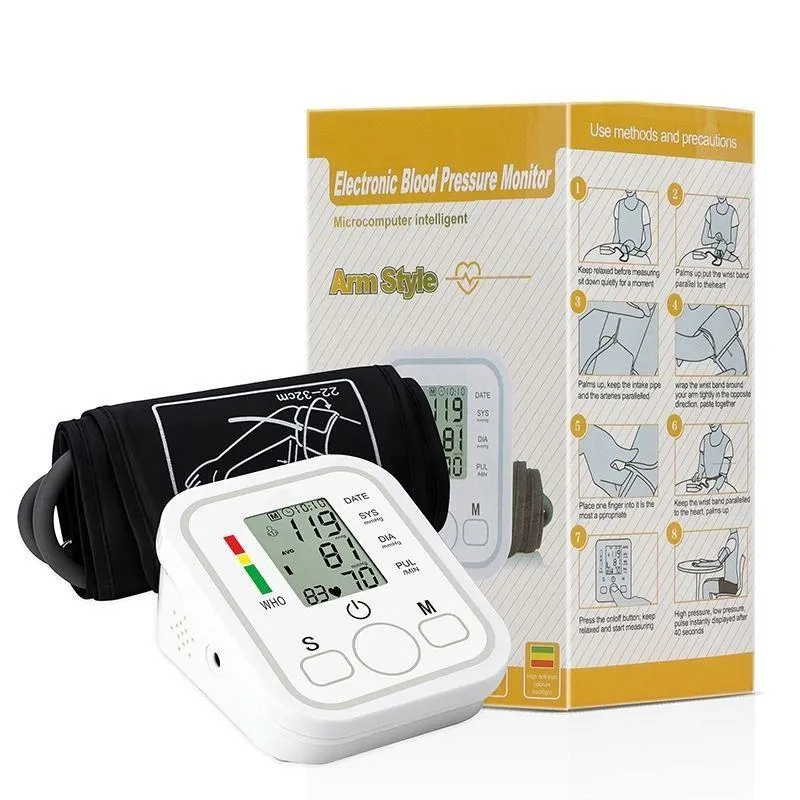 English electronic blood pressure monitor, accurate upper arm measurement device, fully automatic instrument, home use, medical, large screen blood pressure monitor. thumbnail 6