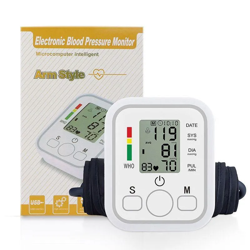 English electronic blood pressure monitor, accurate upper arm measurement device, fully automatic instrument, home use, medical, large screen blood pressure monitor. thumbnail 7