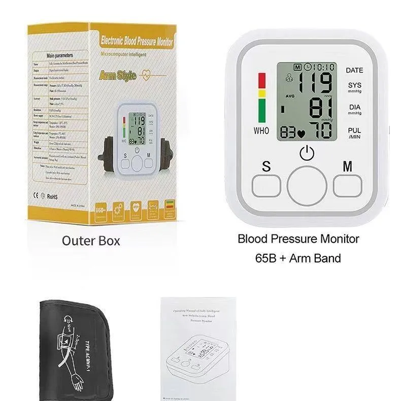 English electronic blood pressure monitor, accurate upper arm measurement device, fully automatic instrument, home use, medical, large screen blood pressure monitor. thumbnail 2