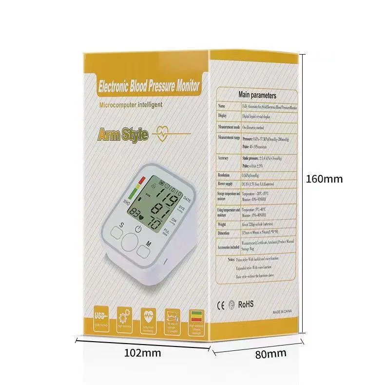 English electronic blood pressure monitor, accurate upper arm measurement device, fully automatic instrument, home use, medical, large screen blood pressure monitor. thumbnail 3