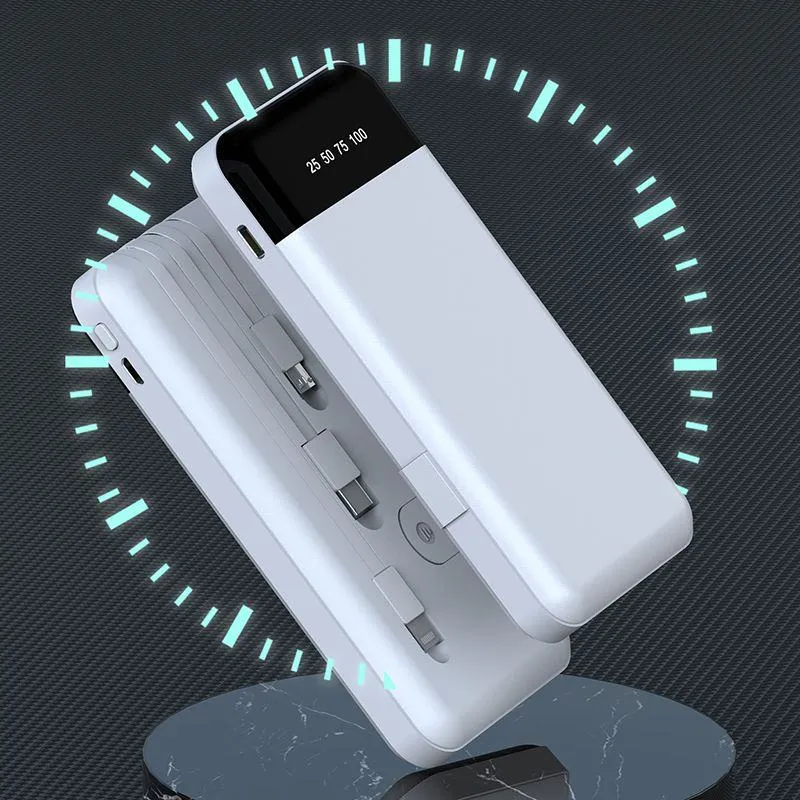 LC ZT20 Ultra Thin 10000mAh Power Bank Built In Cables Fast Charging Portable Charger Slim Design - Image 3