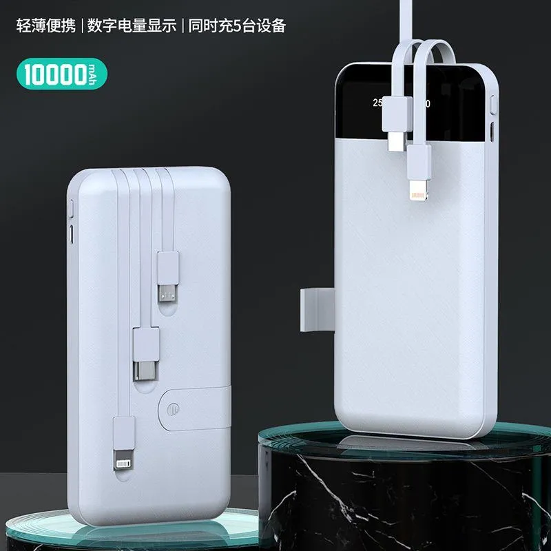 LC ZT20 Ultra Thin 10000mAh Power Bank Built In Cables Fast Charging Portable Charger Slim Design - Image 4