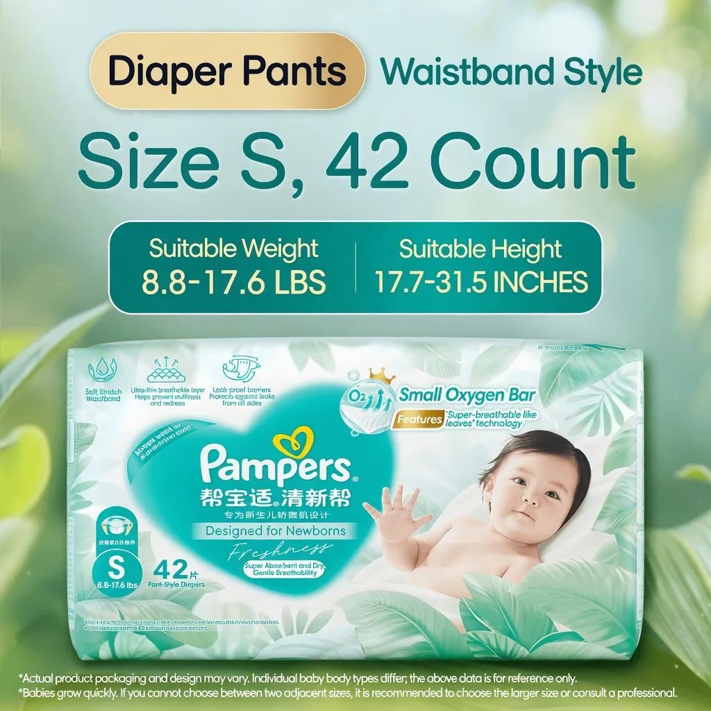 Pampers Fresh Ultra Thin Baby Diapers Newborn NB S Size Breathable Summer Dry Disposable Diapers thumbnail 3