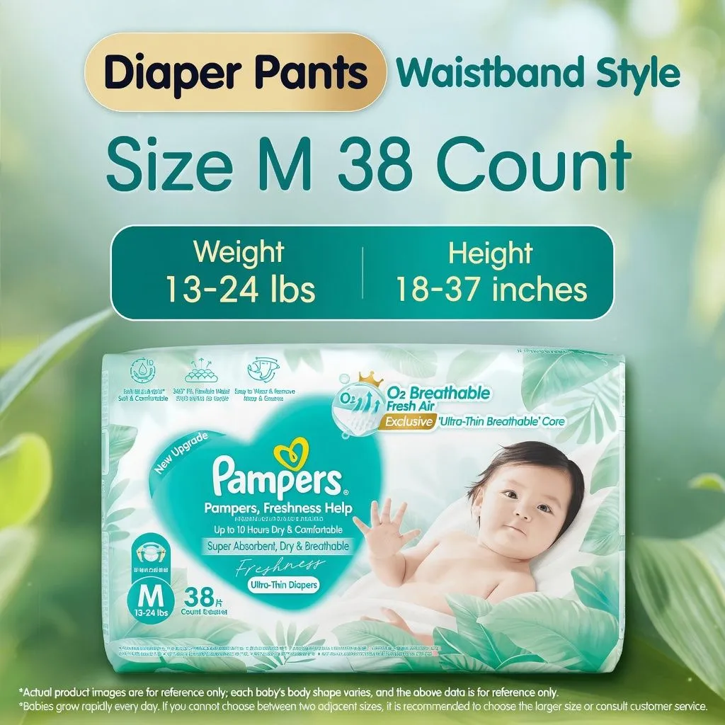 Pampers Fresh Ultra Thin Baby Diapers Newborn NB S Size Breathable Summer Dry Disposable Diapers thumbnail 4
