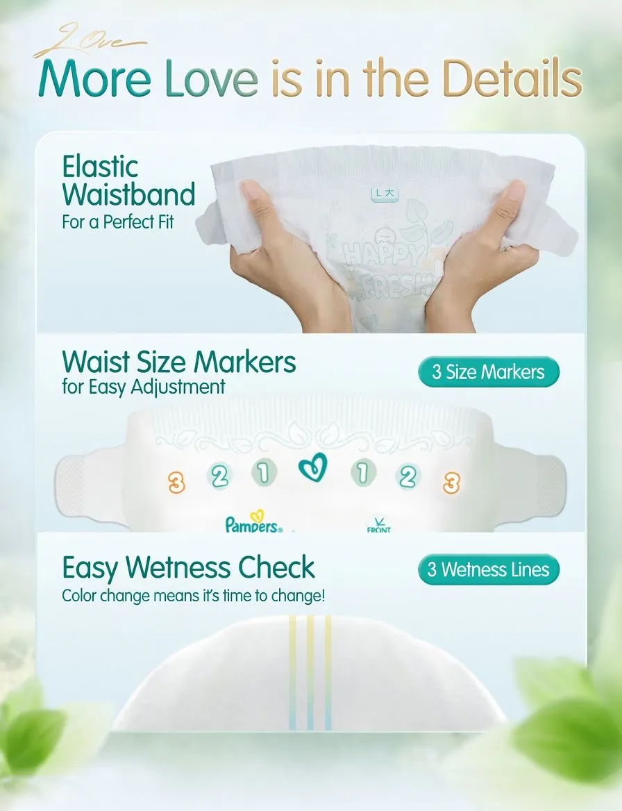 Pampers Fresh Ultra Thin Baby Diapers Newborn NB S Size Breathable Summer Dry Disposable Diapers showcase 5