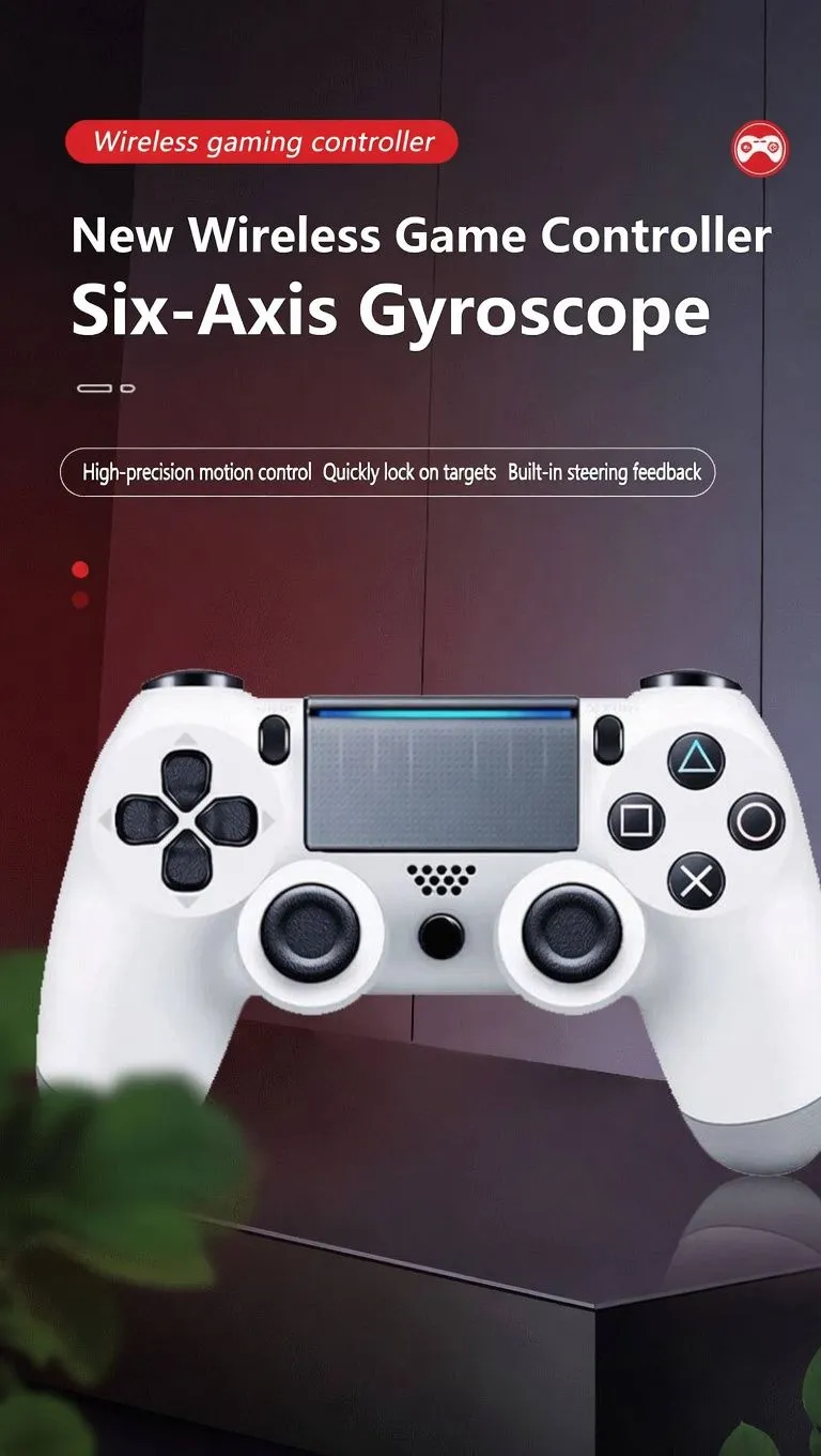 Wireless PS4 Gaming Controller Bluetooth Gamepad Dual Vibration Multi-Platform Game Controller with USB Receiver showcase 3
