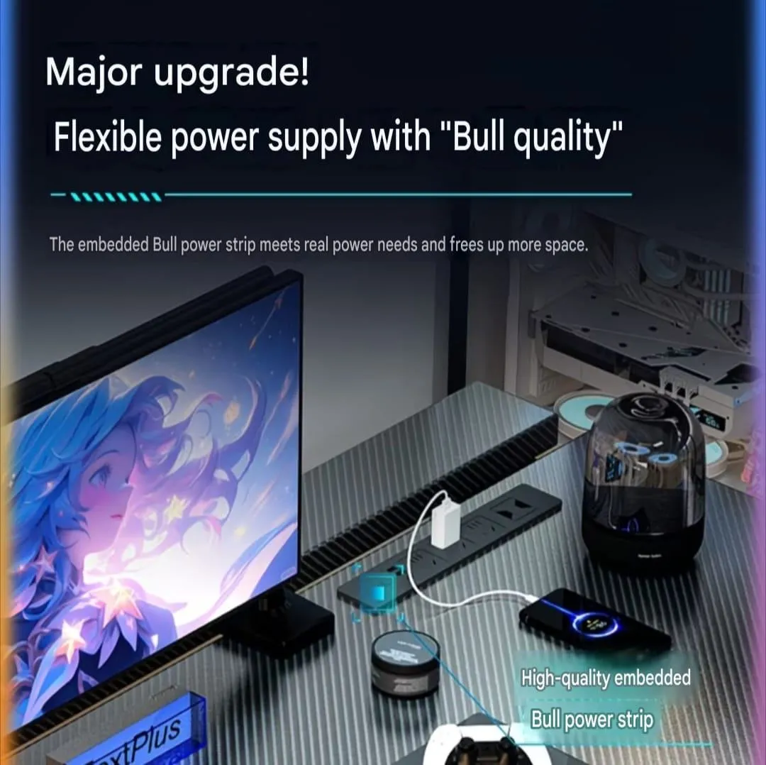 Modern Ergonomic Z-Leg Gaming Desk with Wide Carbon Fiber Texture Desktop and Cup Holder showcase 2
