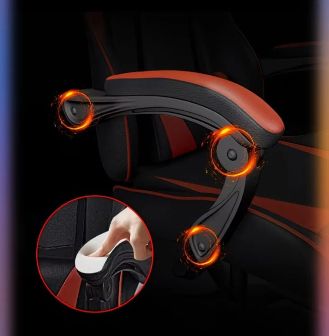 Ergonomic RGB Gaming Chair with Massage Functions Bluetooth Dual Speakers and Retractable Footrest Black thumbnail 4