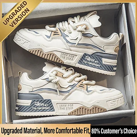 Men's Trendy Sneakers Summer Thick Sole Casual Sports Shoes Non-Slip Fashion Skateboard Shoes 