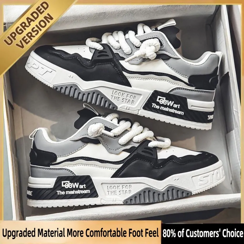 Men's Trendy Sneakers Summer Thick Sole Casual Sports Shoes Non-Slip Fashion Skateboard Shoes - Image 2