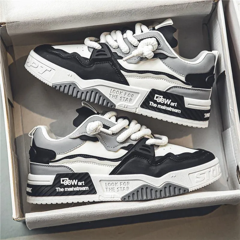 Men's Trendy Sneakers Summer Thick Sole Casual Sports Shoes Non-Slip Fashion Skateboard Shoes - Image 4